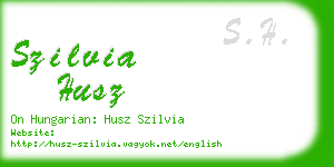 szilvia husz business card